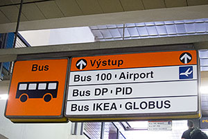 Sign in a Prague Subway Station