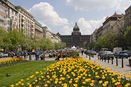 Piazza Venceslao con il Museo nazionale, Praga